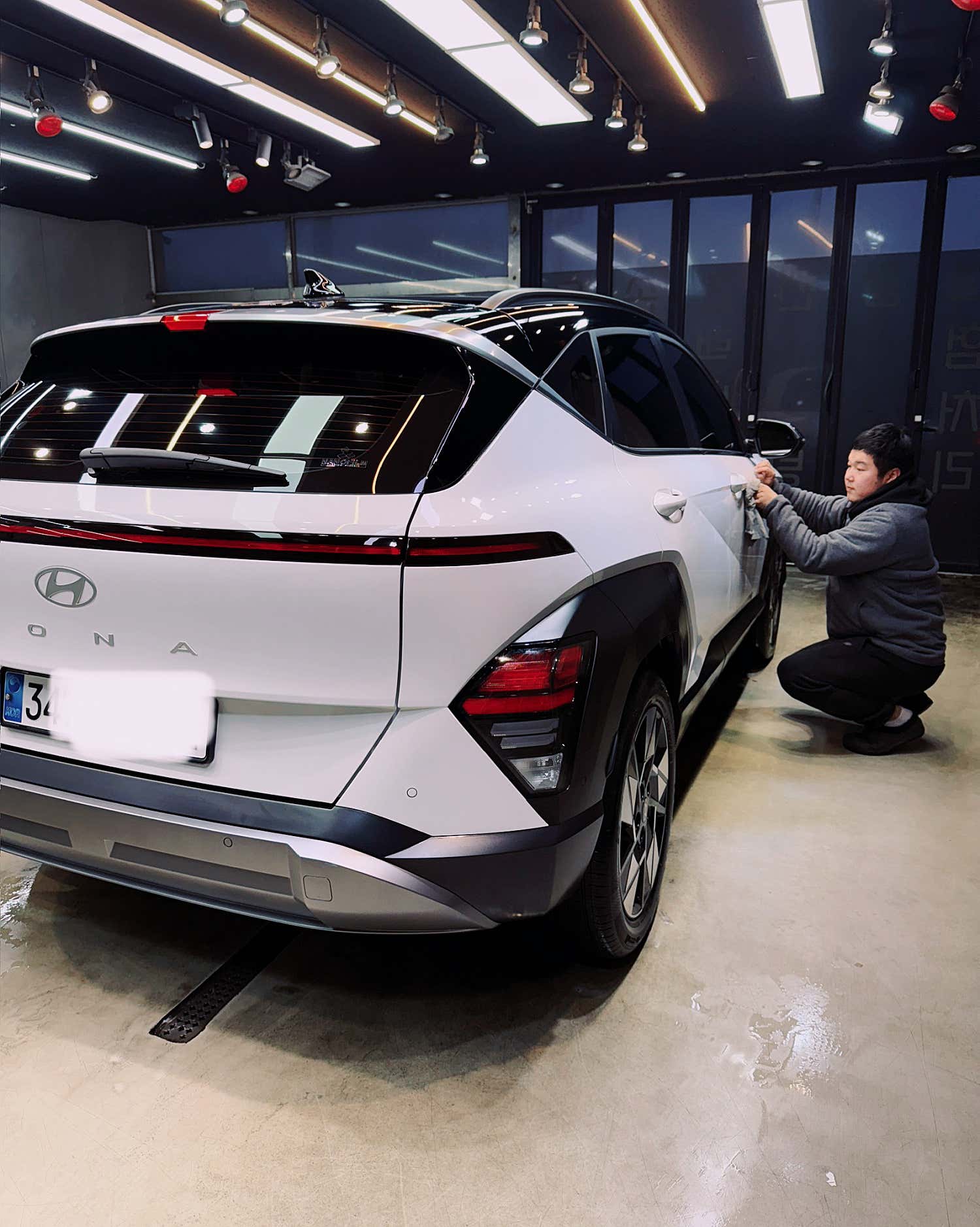 코나 손세차 작업